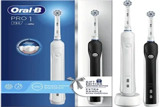 Oral-B Pro 1 790 Sensitive elektrische tandenborstel 2-pack zwart wit