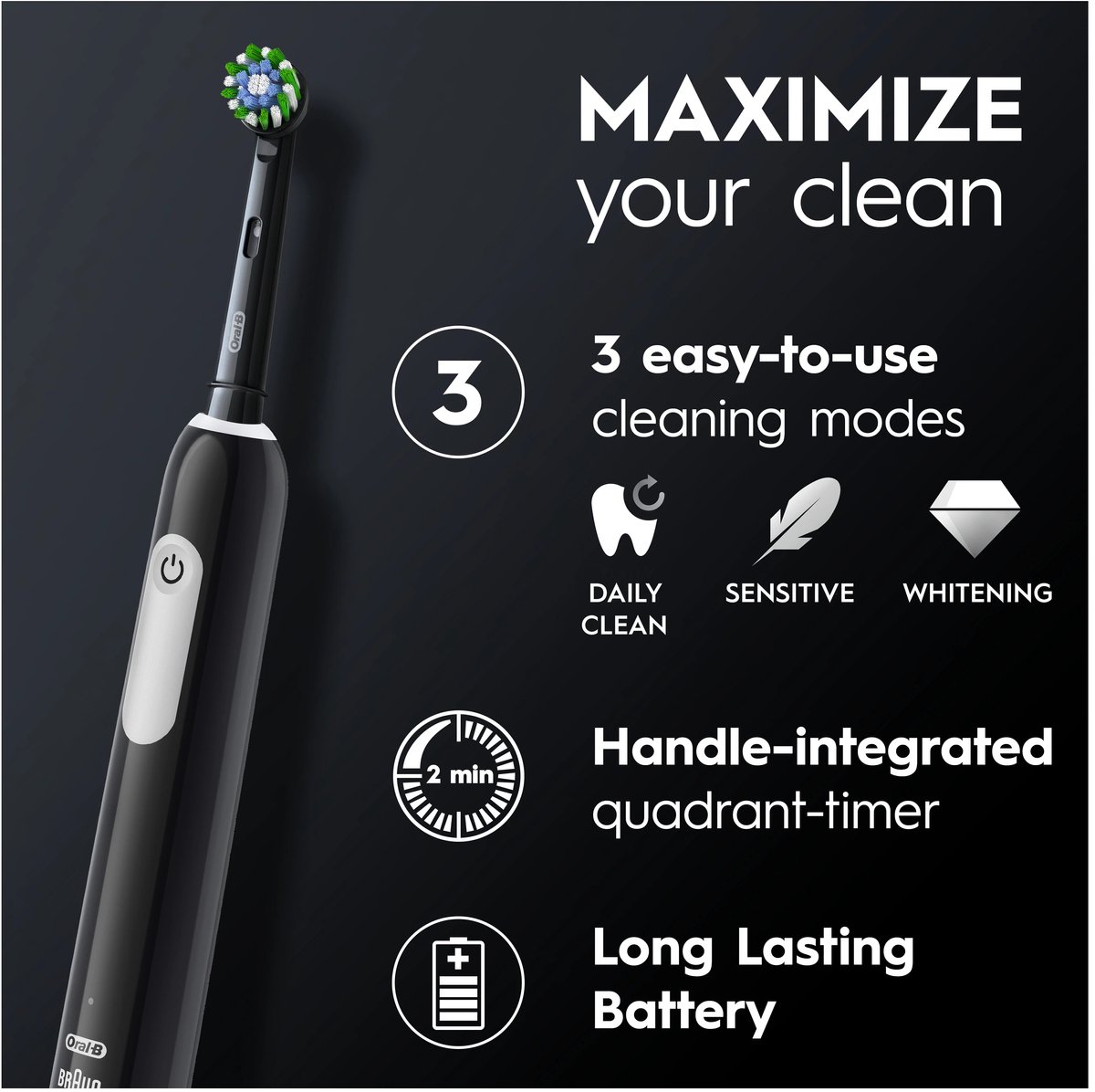 Oral-B Pro 1 Cross Action Elektrische Tandenborstel Zwart