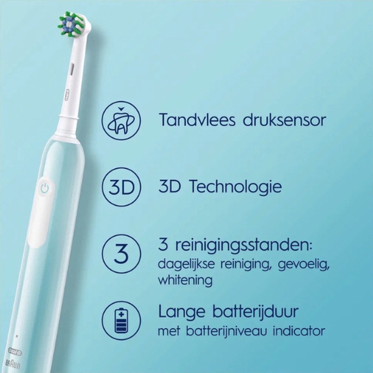 Oral-B PRO 1 Elektrische Tandenborstel Blauw + Extra Body Zwart