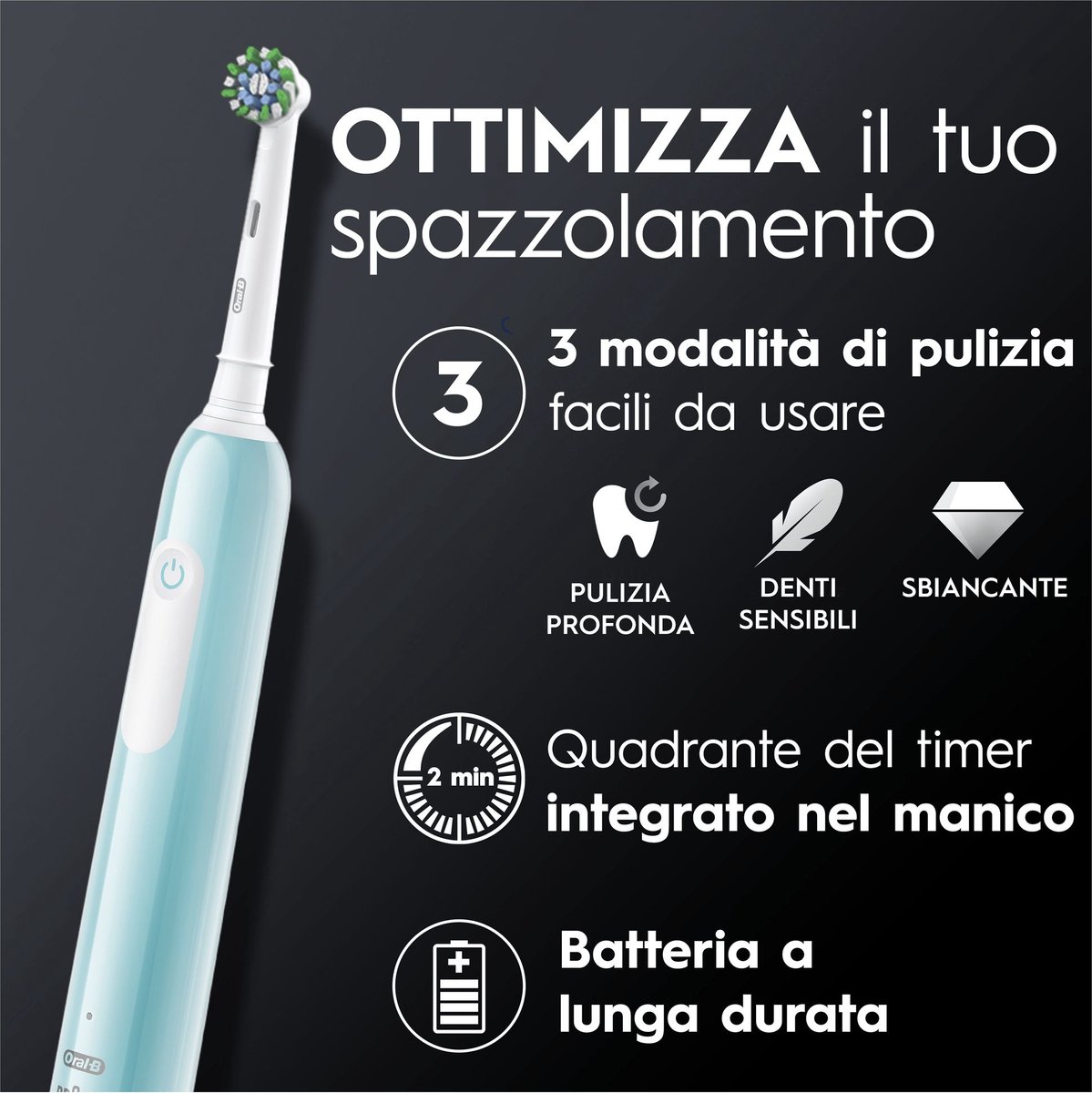 Oral-B Pro 1 Sensitive Clean elektrische tandenborstel blauw