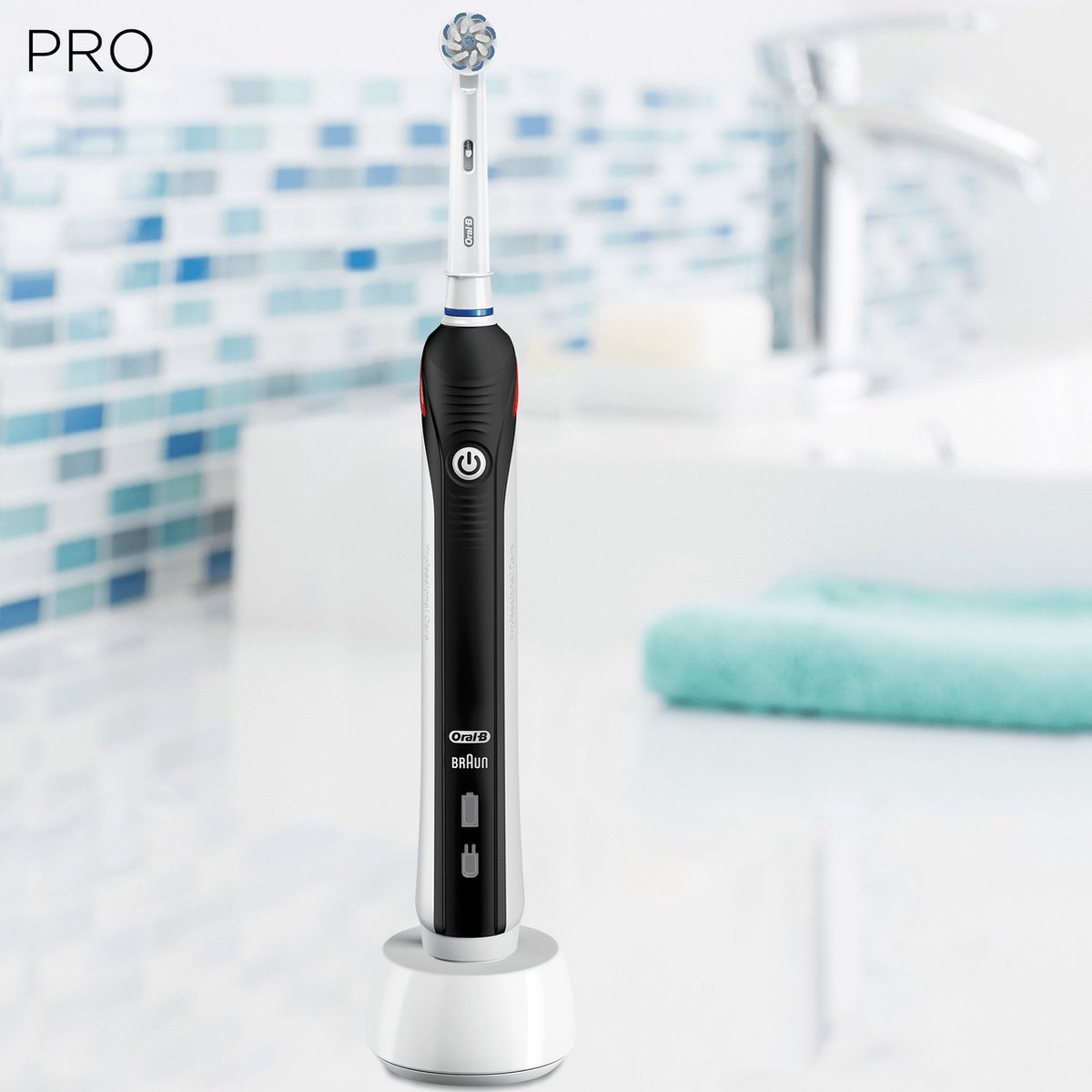 Oral-B Pro 2 2000S Ultrathin elektrische tandenborstel zwart