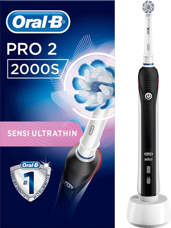 Oral-B Pro 2 2000S Ultrathin elektrische tandenborstel zwart