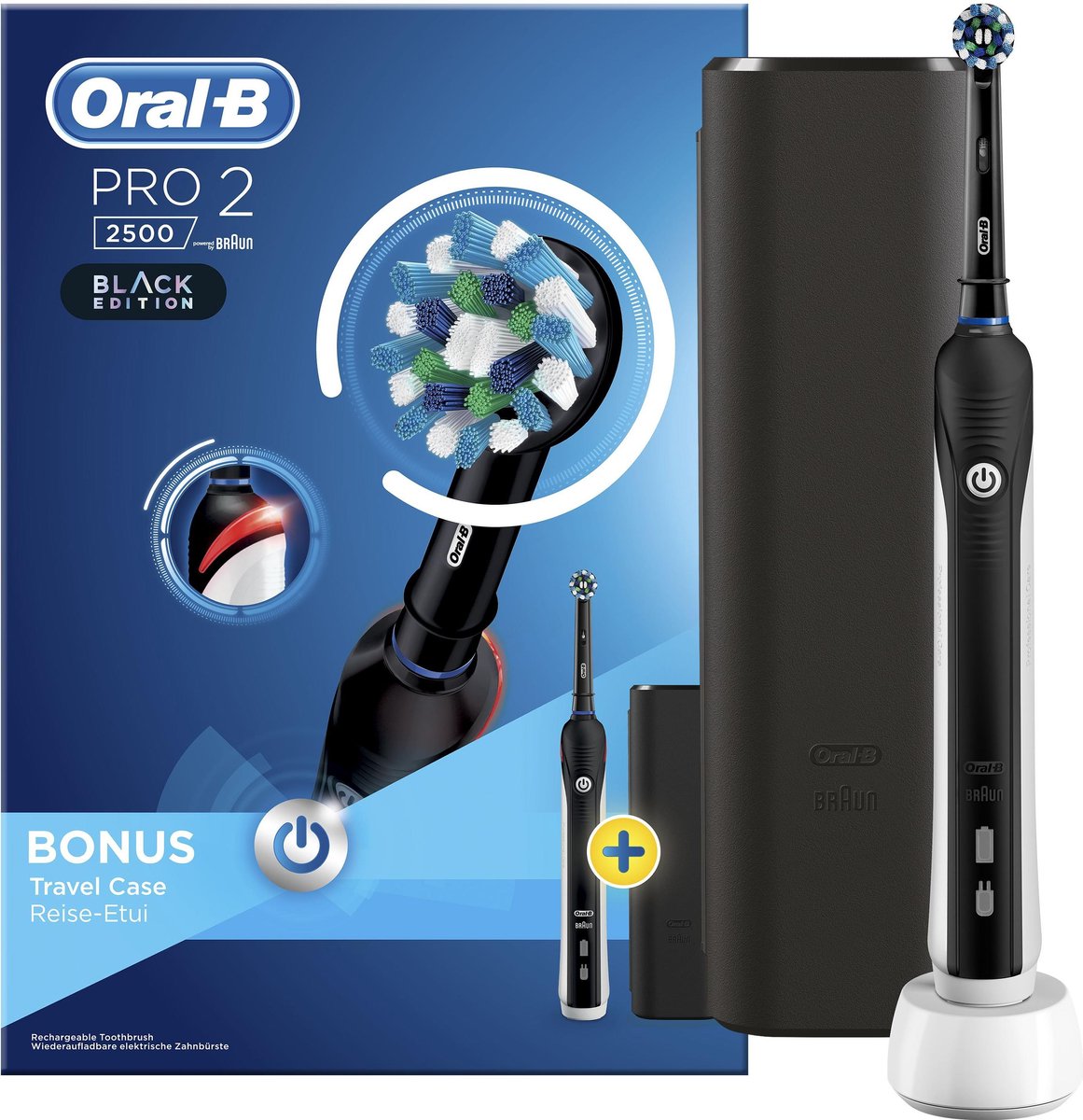 De Oral-B Pro 2 2500 Elektrische Tandenborstel Zwart in één oogopslag