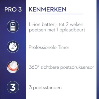 Oral-B PRO 3 3000 Black Sensitive Clean elektrische tandenborstel