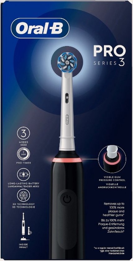 Oral-B PRO 3 3000 Black Sensitive Clean elektrische tandenborstel