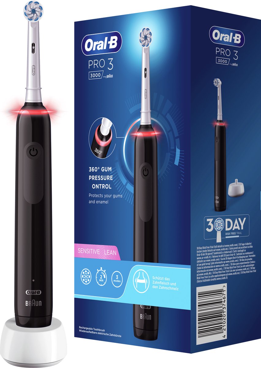 Oral-B Pro 3 3000 Zwarte Elektrische Tandenborstel Braun