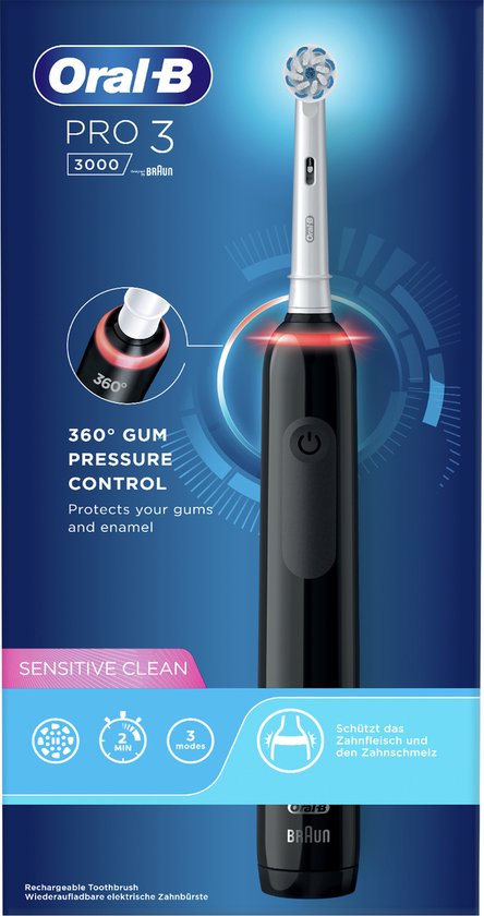 Oral-B Pro 3 3000 Zwarte Elektrische Tandenborstel Braun