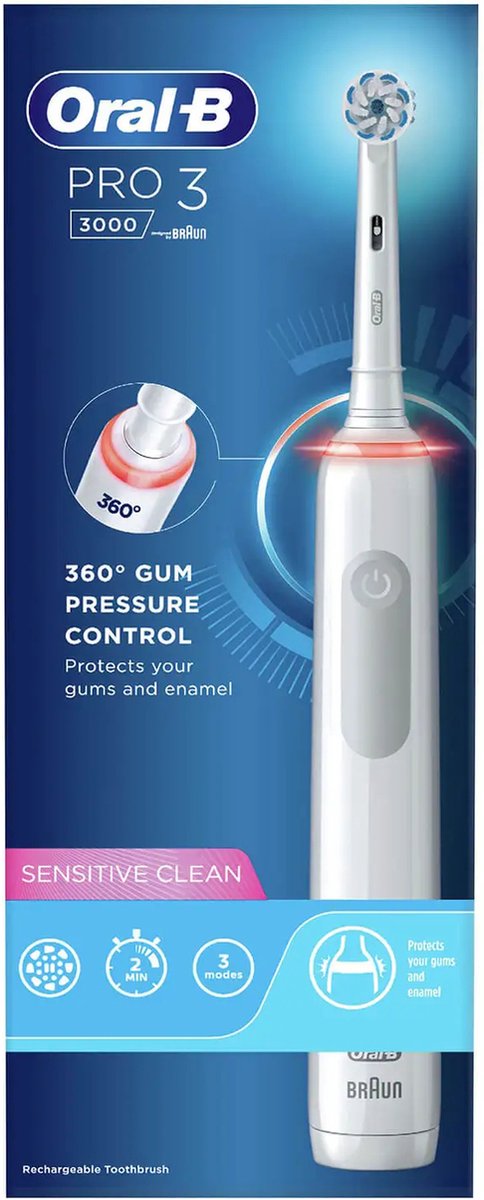 Oral-B Pro 3 3300 Elektrische tandenborstel Wit