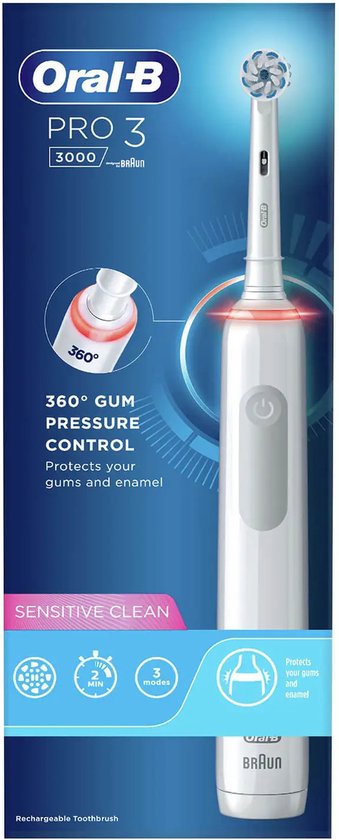 Oral-B Pro 3 3300 Elektrische tandenborstel Wit