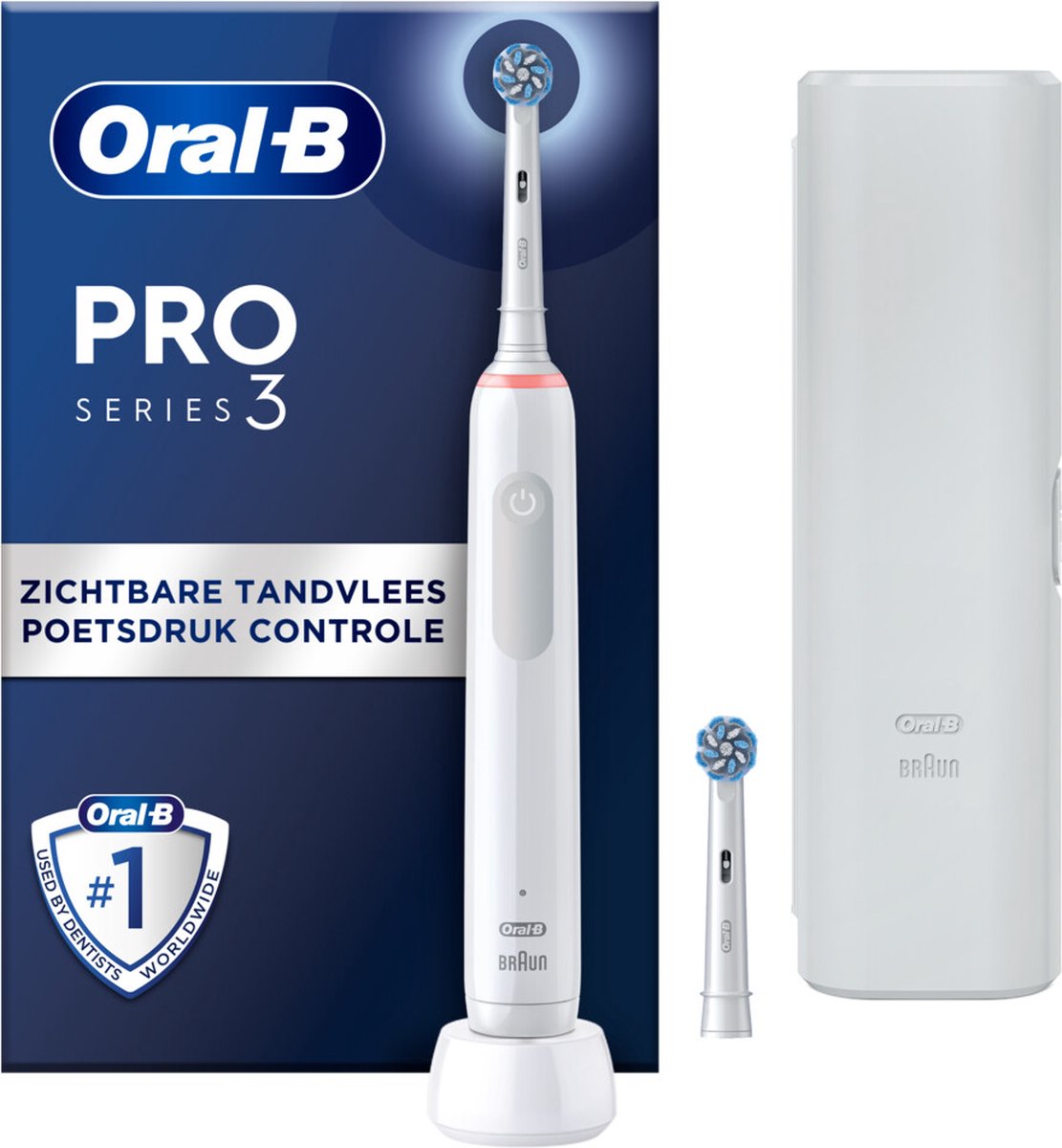 De Oral-B Pro 3 3500 Elektrische Tandenborstel Wit in één oogopslag