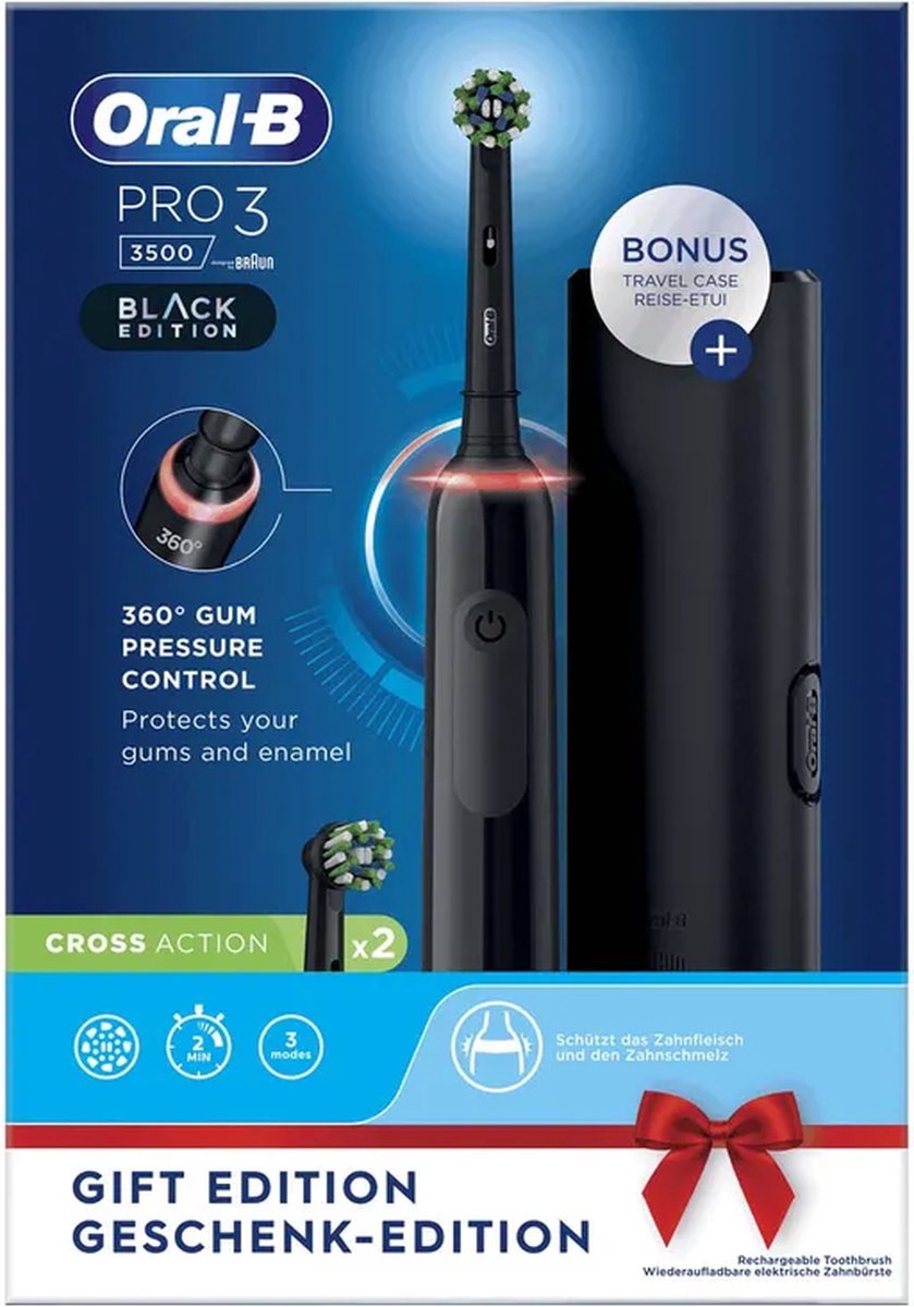 Oral-B Pro 3 3500 Roterende Tandenborstel Zwart Gift Edition