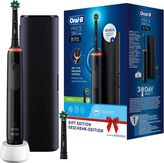 Oral-B Pro 3 3500 Roterende Tandenborstel Zwart Gift Edition