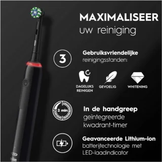 Oral-B Pro 3 3500 Zwart Elektrische Tandenborstel Floral Edition
