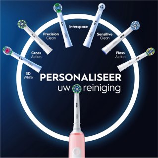 Oral B Pro 3 3900 Duo elektrische tandenborstel zwart en roze