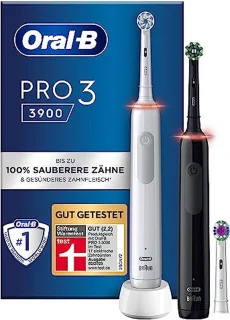 Oral-B Pro 3 3900 Duo Elektrische Tandenborstel Zwart Wit