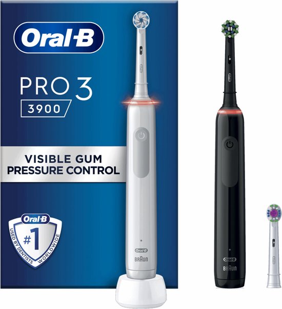 Oral-B Pro 3 3900 Duo Elektrische Tandenborstel Zwart Wit