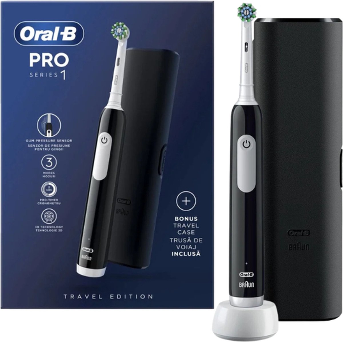 De Oral-B PRO Series 1 Black Elektrische Tandenborstel in één oogopslag