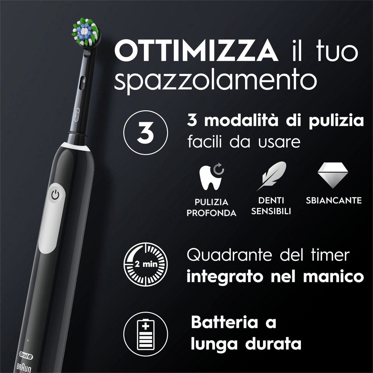 Oral-B Pro Series 1 Oscillerende Tandenborstel Volwassene Zwart Wit