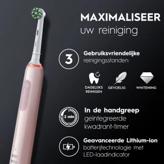 Oral-B Pro Series 3 Elektrische Tandenborstel Roze