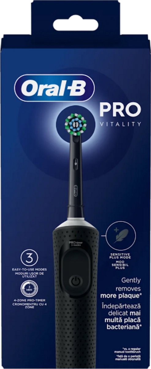 De Oral-B Pro Vitality Black Elektrische Tandenborstel in één oogopslag