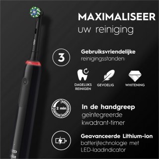 Oral-B Pro3 3000 elektrische tandenborstel inclusief 2 opzetborstels