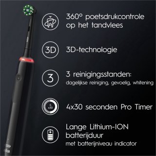 Oral-B Pro3 3000 elektrische tandenborstel inclusief 2 opzetborstels
