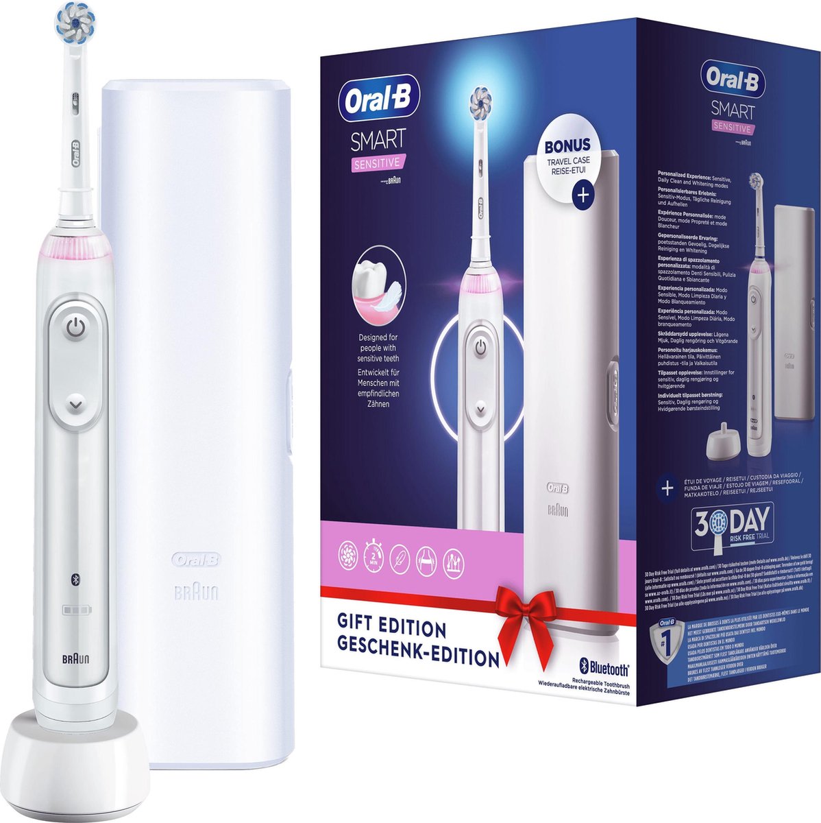 De Oral-B Smart Sensitive Elektrische Tandenborstel 1 Handvat 1 Opzetborstel in één oogopslag