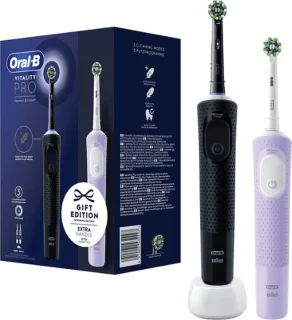 Oral-B Vitality 100 Duo Elektrische Tandenborstel Zwart Lila