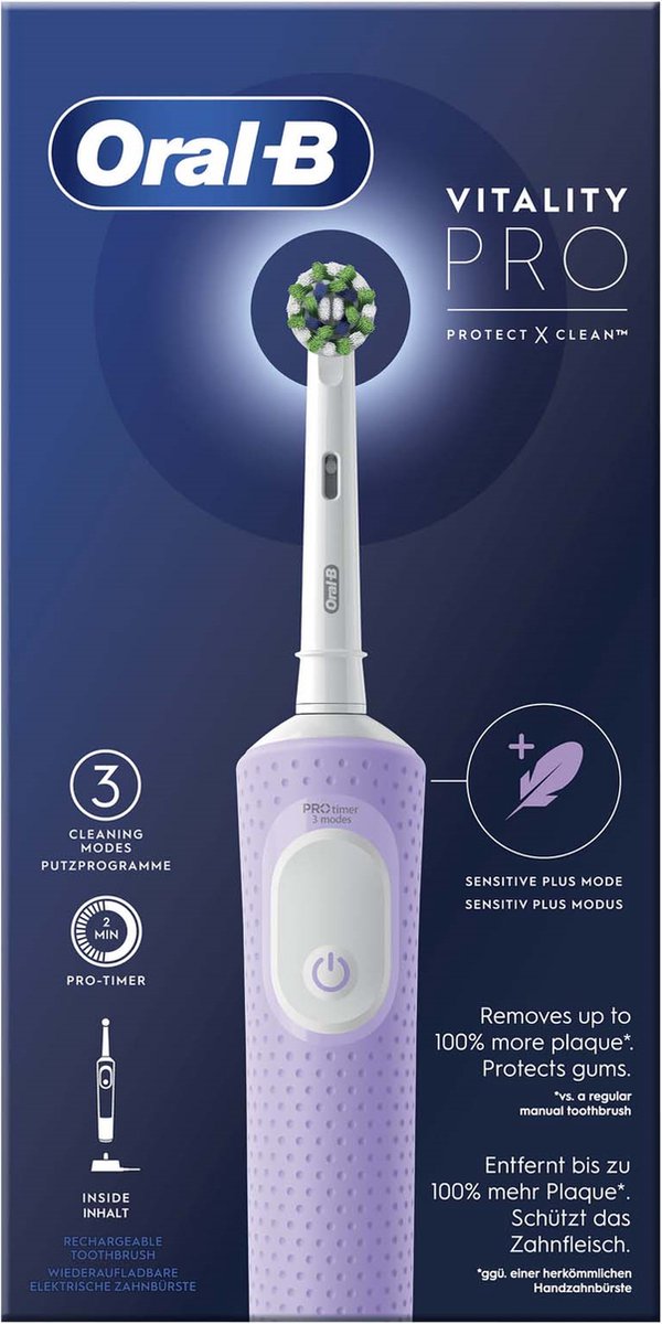 Oral-B Vitality Pro Protect X Clean elektrische tandenborstel Lilac Mist