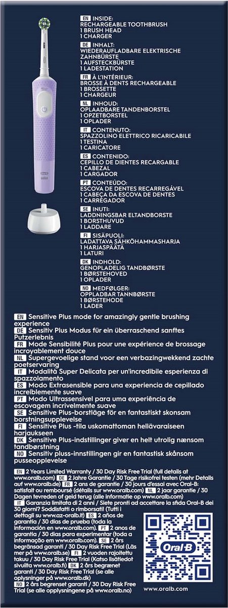 Oral-B Vitality Pro Protect X Clean elektrische tandenborstel Lilac Mist