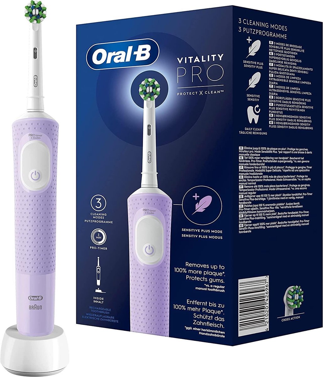 Oral-B Vitality Pro Protect X Clean elektrische tandenborstel Lilac Mist