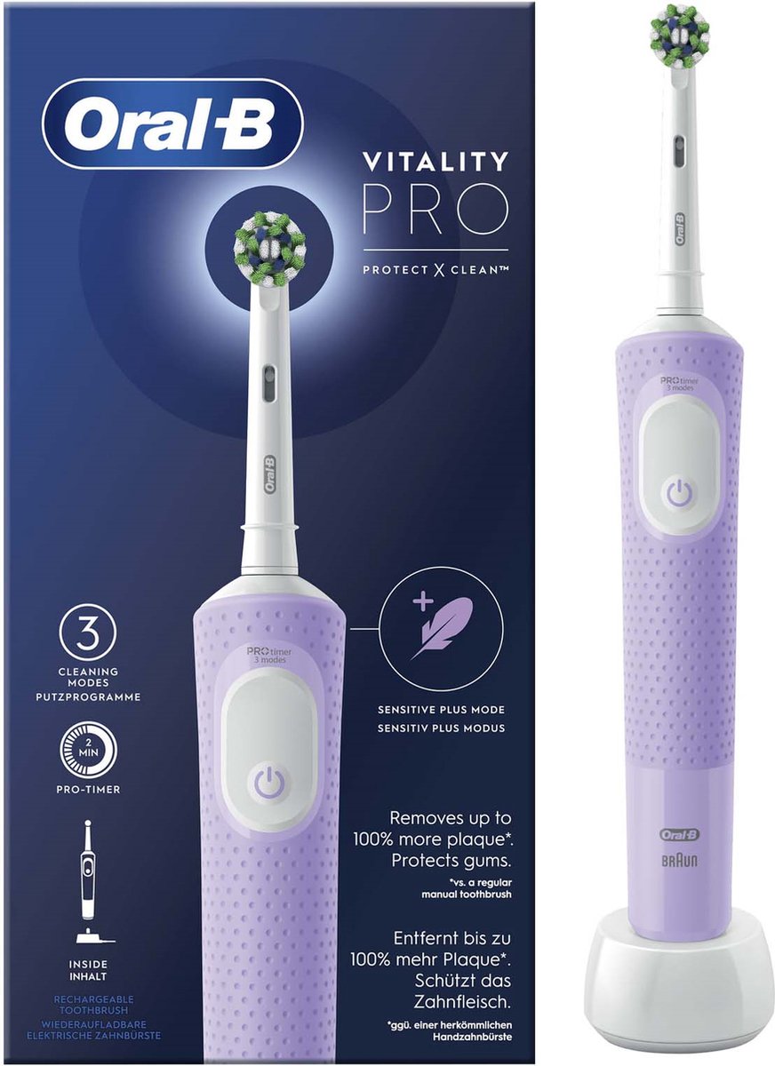 Oral-B Vitality Pro Protect X Clean elektrische tandenborstel Lilac Mist