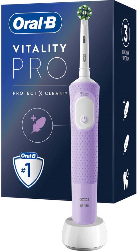 Oral-B Vitality Pro Protect X Clean elektrische tandenborstel Lilac Mist