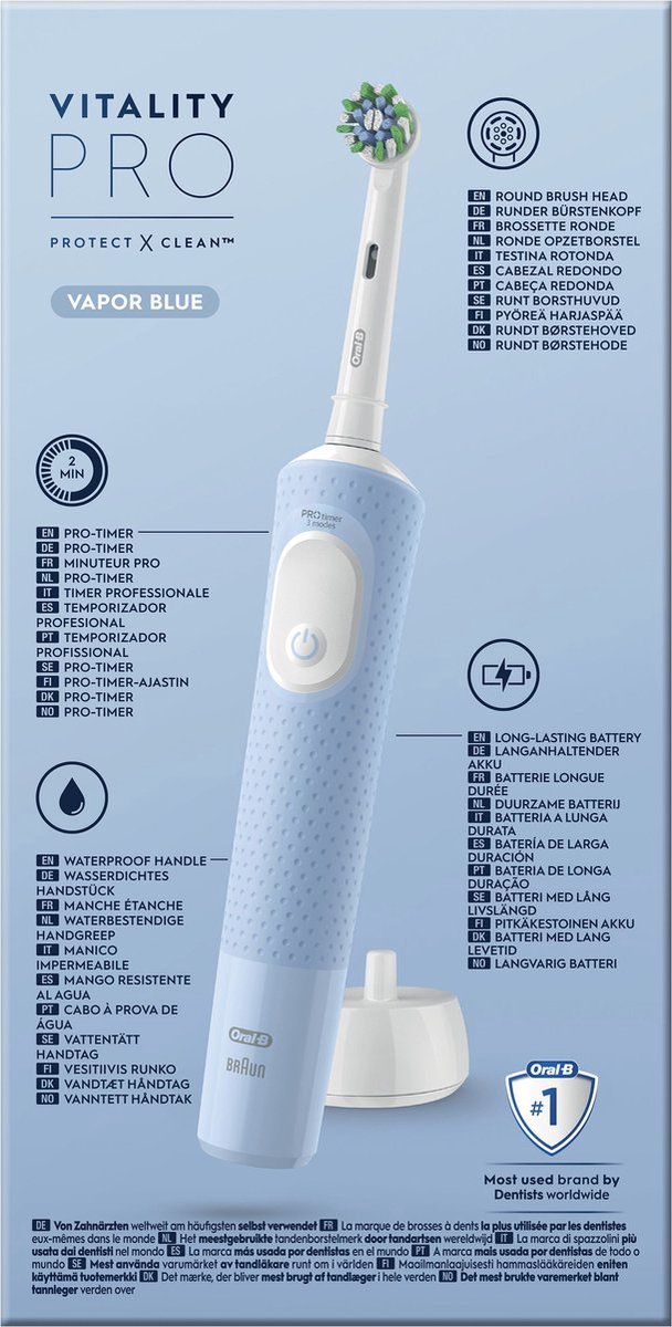Oral-B Vitality Pro Protect X Clean Elektrische Tandenborstel Vapor Blue