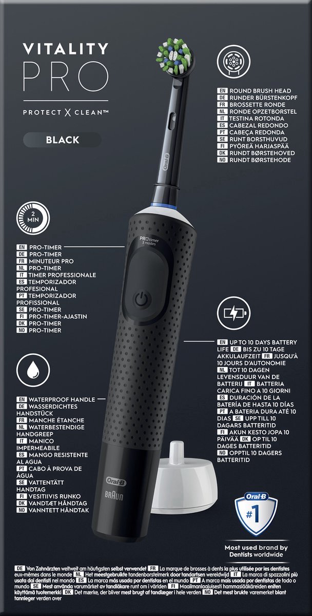 Oral-B Vitality Pro X Clean elektrische tandenborstel zwart