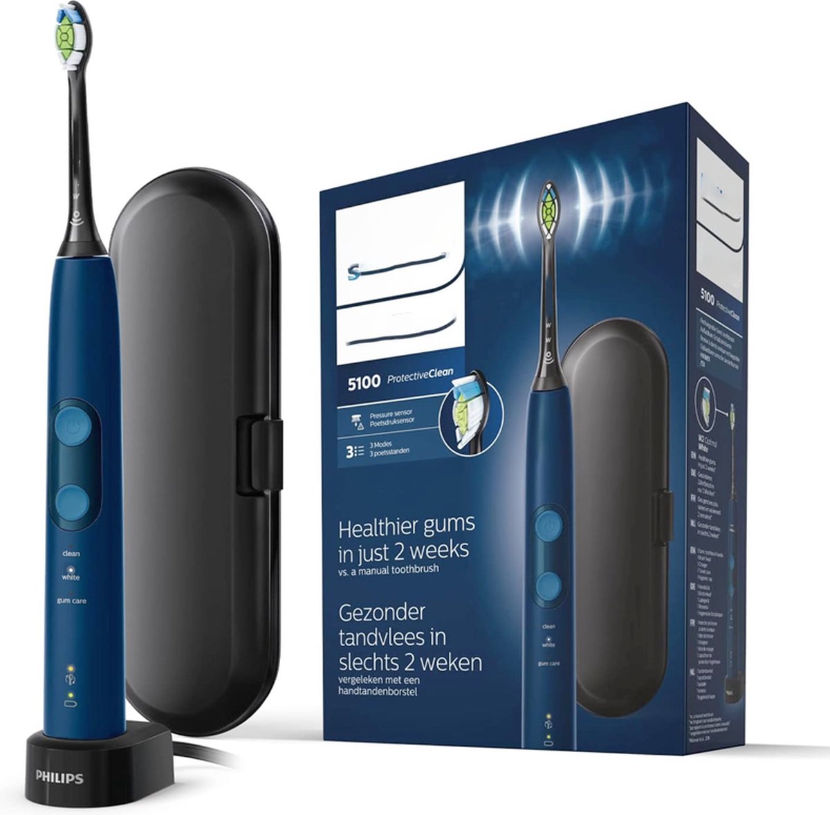 Philips ProtectiveClean 5100 Elektrische Tandenborstel Blauw