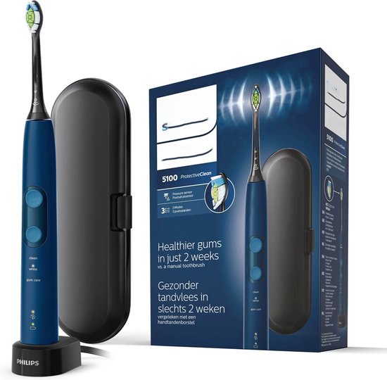 Philips ProtectiveClean 5100 Elektrische Tandenborstel Blauw