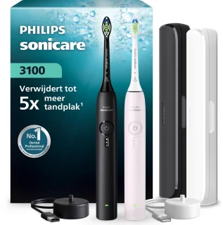 De Philips Sonicare 3100 Series Elektrische tandenborstel HX4072/42 - Zwart/Roze in één oogopslag