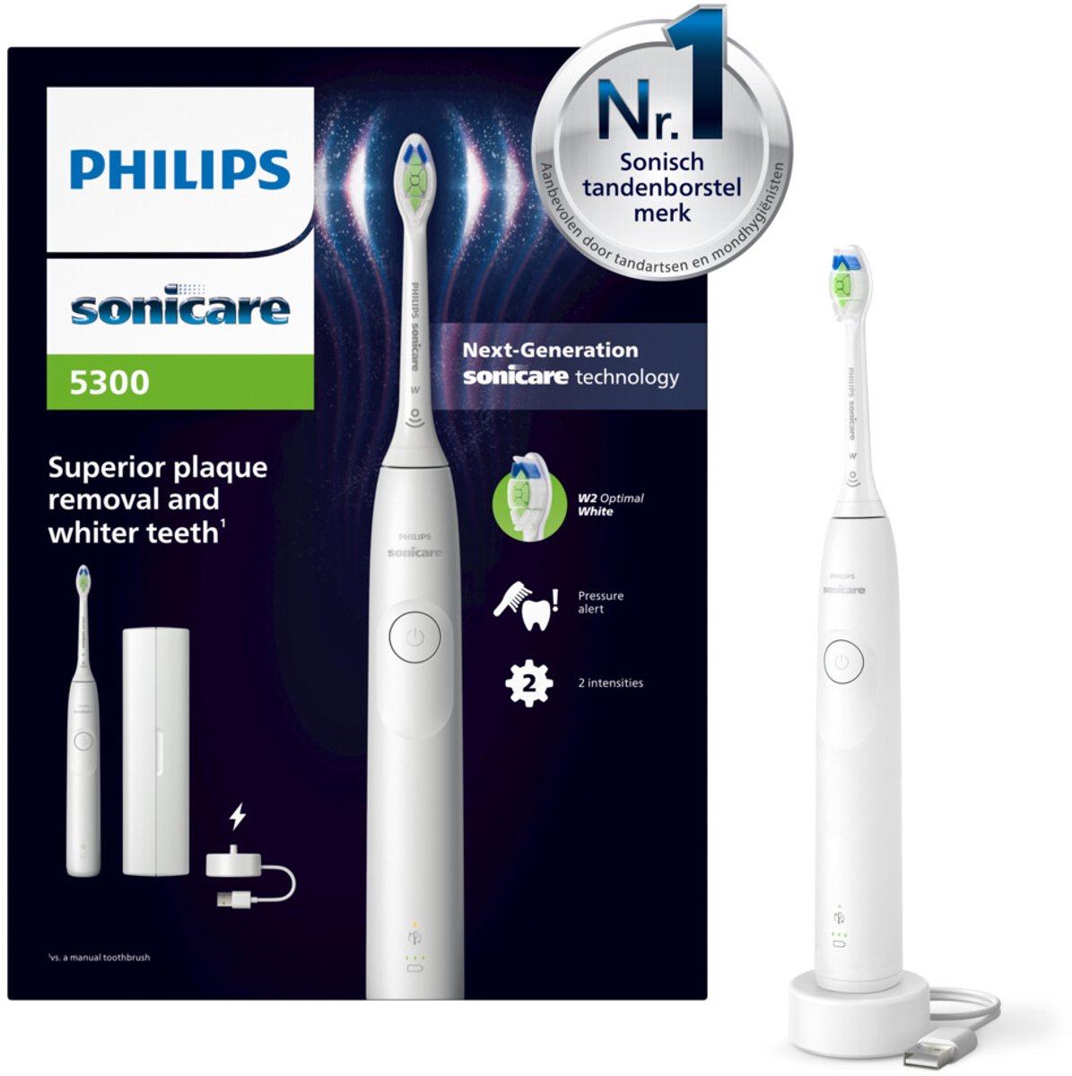 Philips Sonicare 5300 HX7108/02 Elektrische Tandenborstel Wit