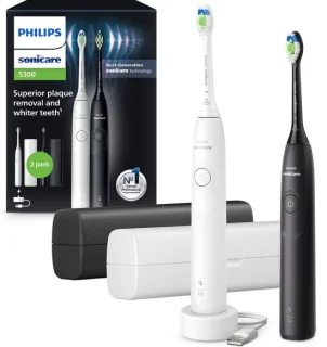 Philips Sonicare 5300 Series HX7109/01 Duo Elektrische Tandenborstels Wit & Zwart
