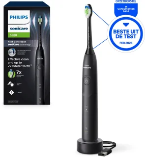 Philips Sonicare 5500 HX7111/01 Elektrische Tandenborstel Zwart