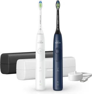 Philips Sonicare 5500 Series HX7119/01 Elektrische Tandenborstels Duopack Wit & Blauw