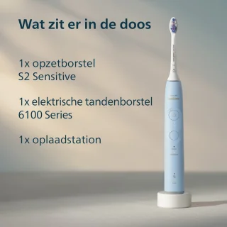Philips Sonicare 6100 Elektrische tandenborstel – Lichtblauw (HX7406/01)