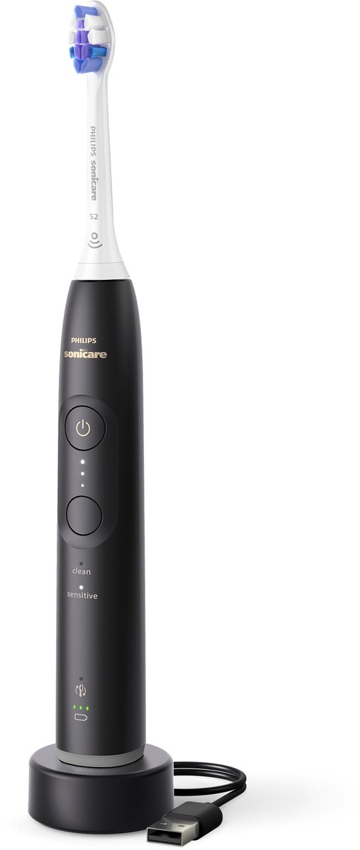 De Philips Sonicare 6100 elektrische tandenborstel zwart in één oogopslag