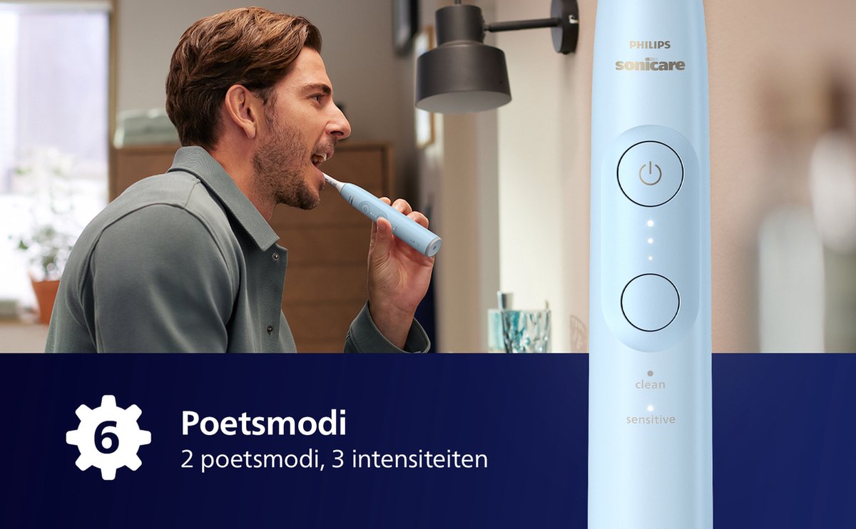 Philips Sonicare 6100 HX7406/02 Elektrische Tandenborstel Lichtblauw