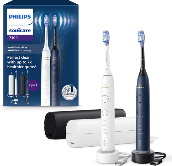 Philips Sonicare 7100 HX7429/01 Elektrische Tandenborstel Duo Wit Blauw review