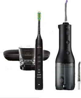 Philips Sonicare 9000 Diamond Clean HX9911/09 + Power Flosser 3000 HX3806/33 Zwart