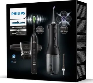 Philips Sonicare 9000 Diamond Clean HX9911/09 + Power Flosser 3000 HX3806/33 Zwart