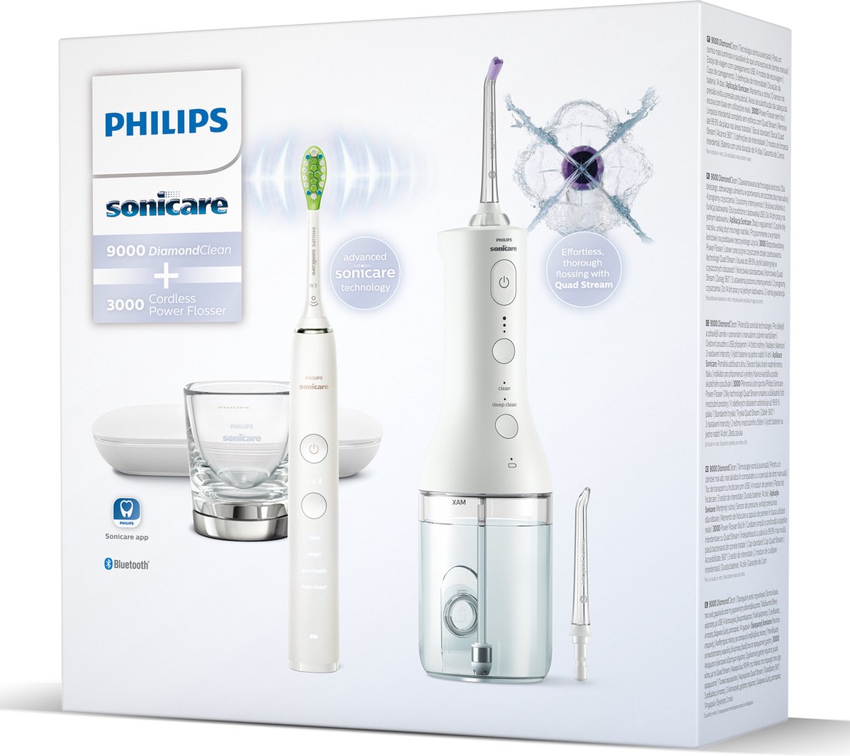 Philips Sonicare Diamondclean 9000 HX9911/27 en Power Flosser 3000 HX3806/31 Wit