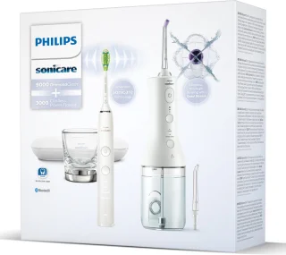 Philips Sonicare Diamondclean 9000 HX9911/27 en Power Flosser 3000 HX3806/31 Wit